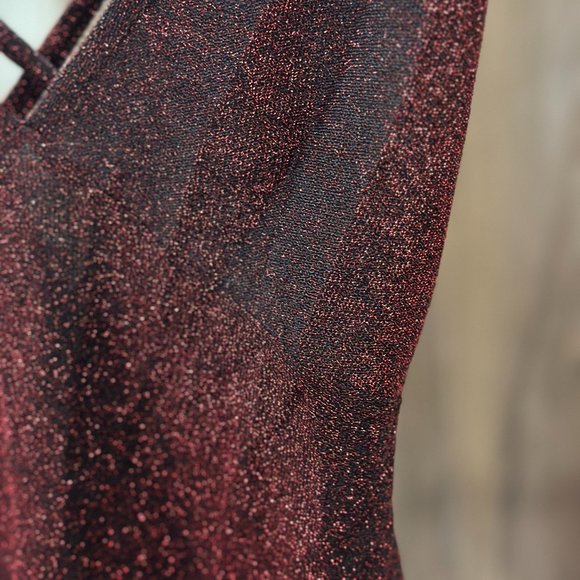 SHEIN Red Shimmer Bodycon Dress Size S | Glamourous Night-out Dress - Picture 4 of 9